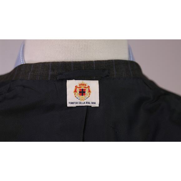 Borrelli Napoli Gray Striped Wool Suit Jacket Blazer Flawed 36S - Picture 13 of 14